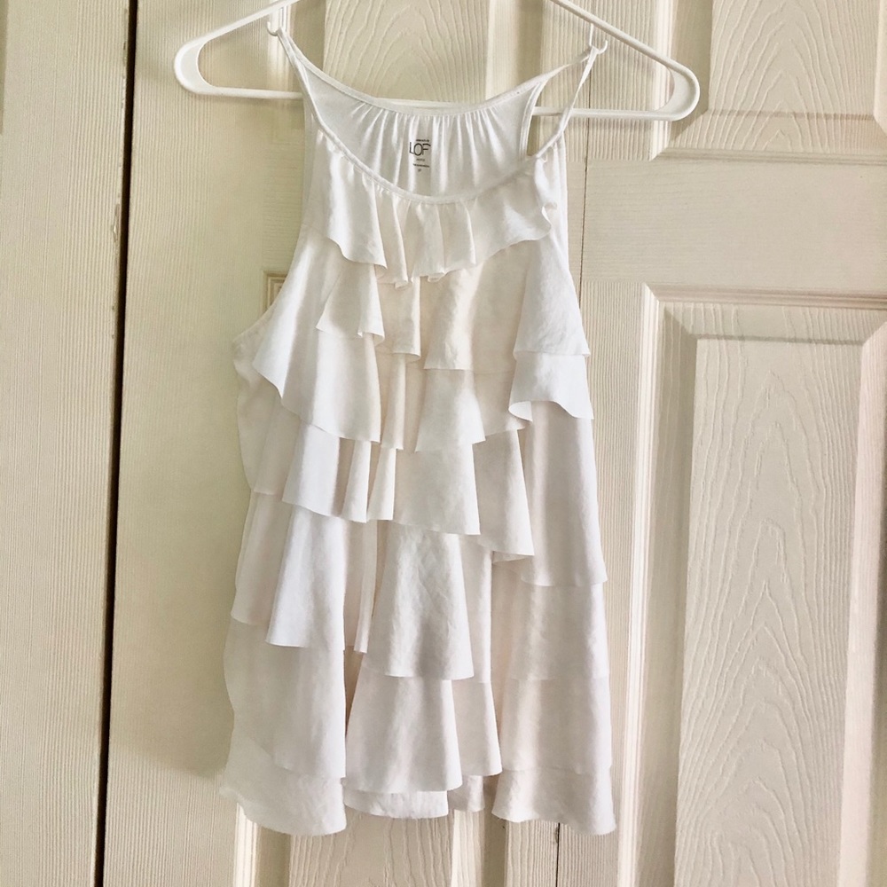 Ann Taylor Lift sommer silky ruffle top